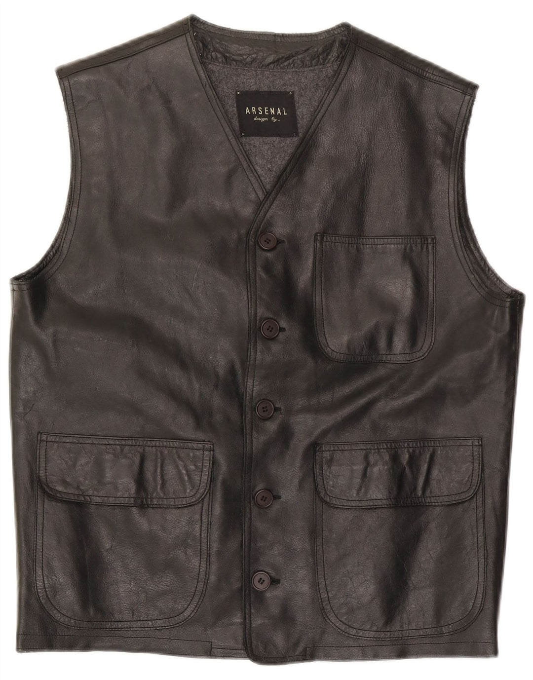 Arsenal Ανδρικό Δερμάτινο Gilet UK 38 Medium Black