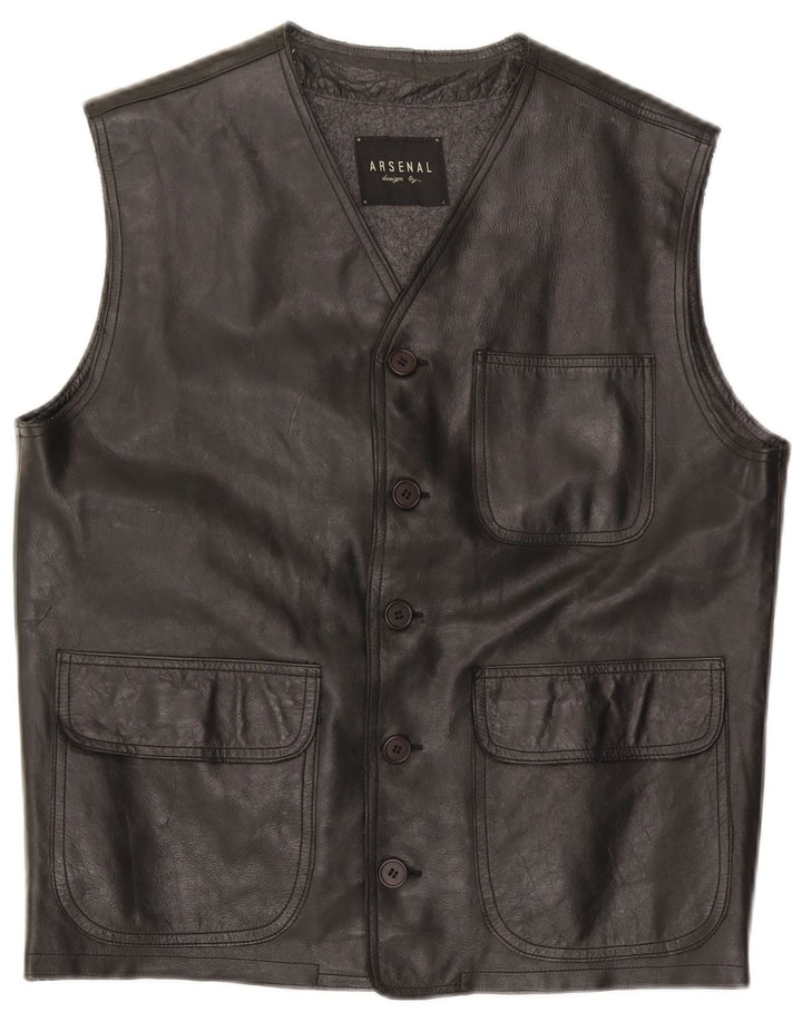 Arsenal Ανδρικό Δερμάτινο Gilet UK 38 Medium Black
