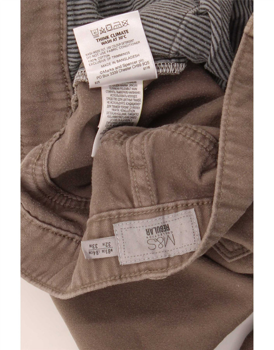 Marks & Spencer Ανδρικό Slim Casual Παντελόνι W32 L33 Γκρι βαμβακερό