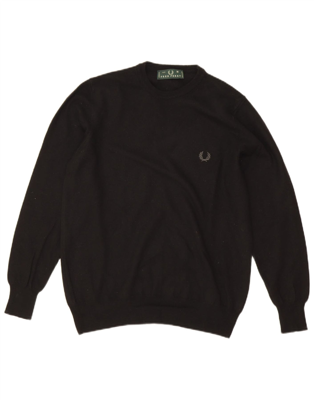 Fred Perry Γυναικείο πουλόβερ με λαιμόκοψη UK 14 μεσαίο μαύρο μαλλί