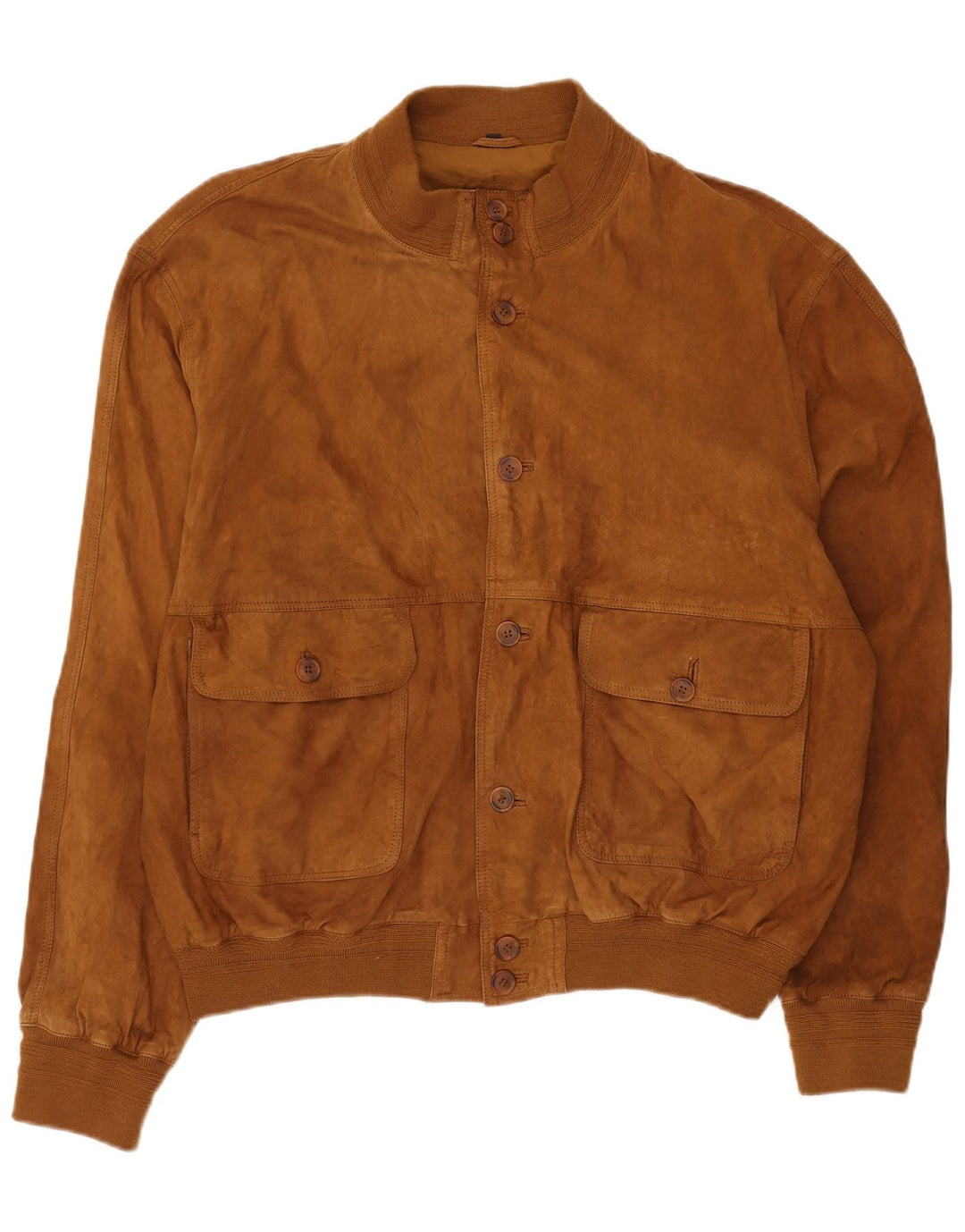 VINTAGE Ανδρικό Suede Bomber Jacket IT 58 4XL Καφέ Δερμάτινο