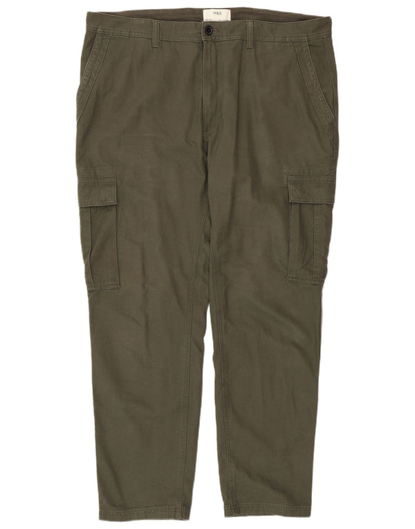 MARKS & SPENCER Ανδρικό λεπτό παντελόνι Cargo W40 L31 Χακί βαμβακερό