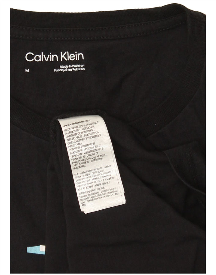 Ανδρικό γραφικό μπλουζάκι Calvin Klein Τοπ μεσαίο μαύρο βαμβακερό