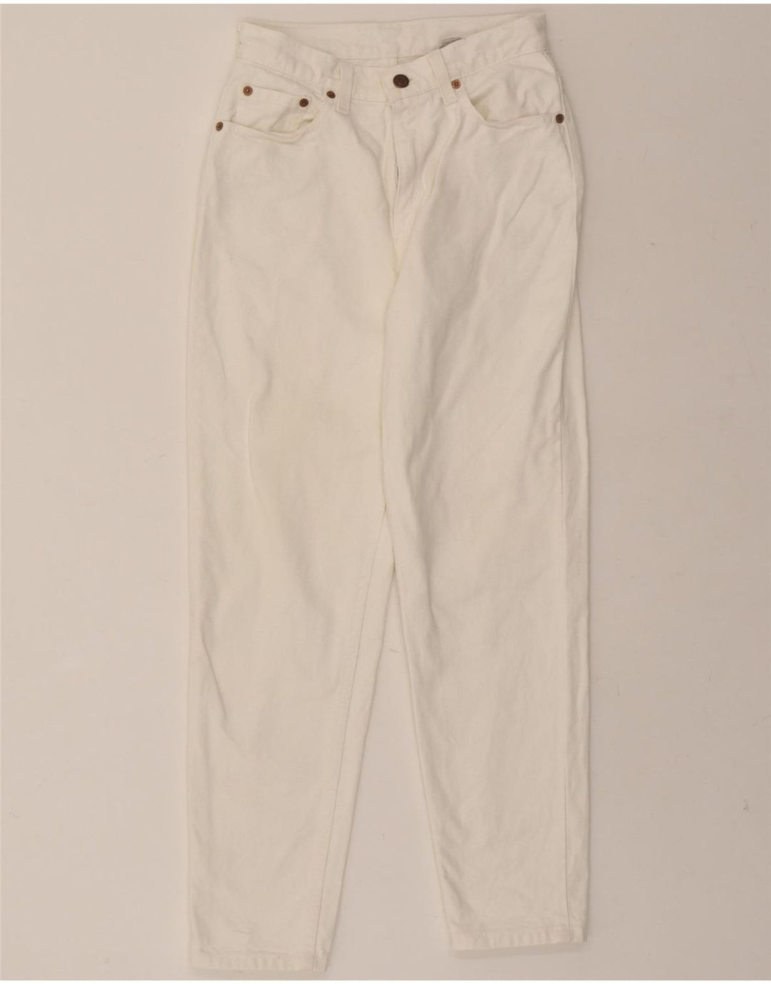 LEVI'S Womens 521 Tapered Jeans US 6 Medium W25 L27 White Cotton Vintage Levi's and Second-Hand Levi's from Messina Hembry 