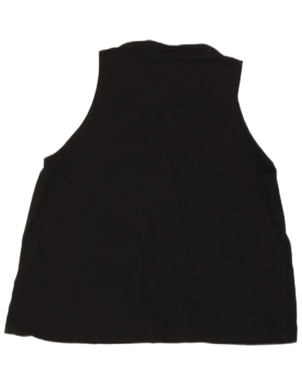 Γυναικείο γραφικό γιλέκο DKNY Top UK 10 Small μαύρο βαμβακερό