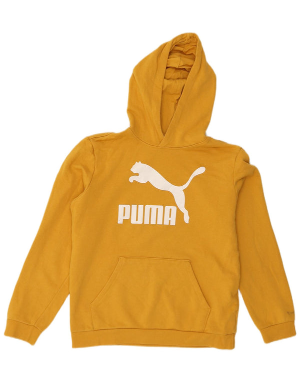Puma Girls Graphic Hoodie Jumper 15-16 Years XL Κίτρινο βαμβακερό