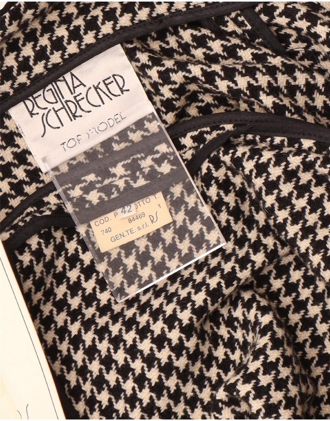Regina Schrecker Γυναικείο Παλτό Poncho IT 42 Μεσαίο μαύρο μαλλί Houndstooth