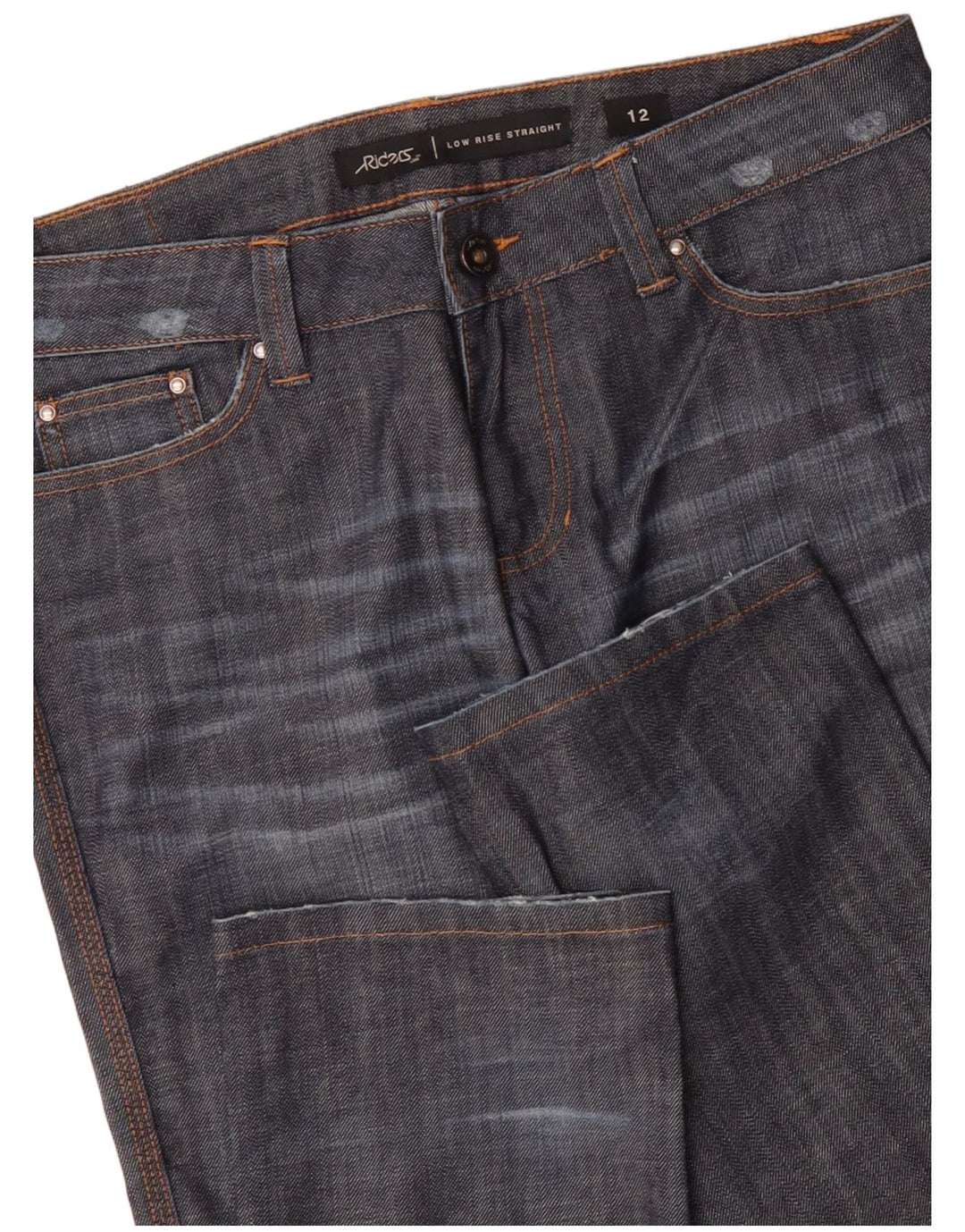 LEE Womens Riders Χαμηλόμέση ίσιο τζιν US 12 Large W34 L33 Navy Blue