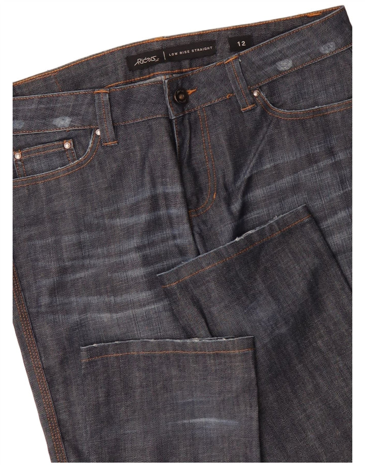 LEE Womens Riders Χαμηλόμέση ίσιο τζιν US 12 Large W34 L33 Navy Blue