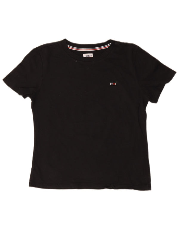 Tommy Hilfiger Γυναικείο T-Shirt Top UK 10 Small Black Cotton