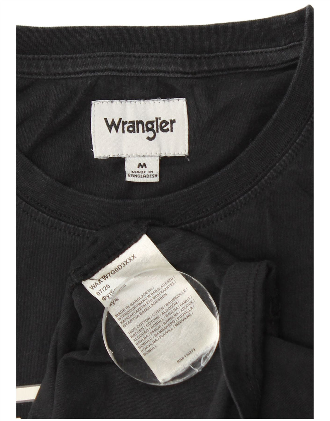 Ανδρικό γραφικό τοπ Wrangler με μακρυμάνικο μεσαίο μαύρο βαμβακερό