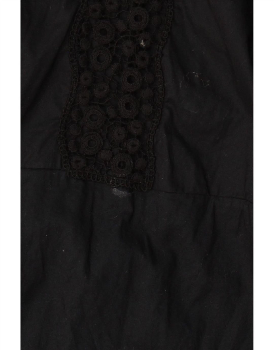 BENETTON Γυναικεία Μπλούζα Τοπ UK 14 Large Black Floral Βαμβακερό