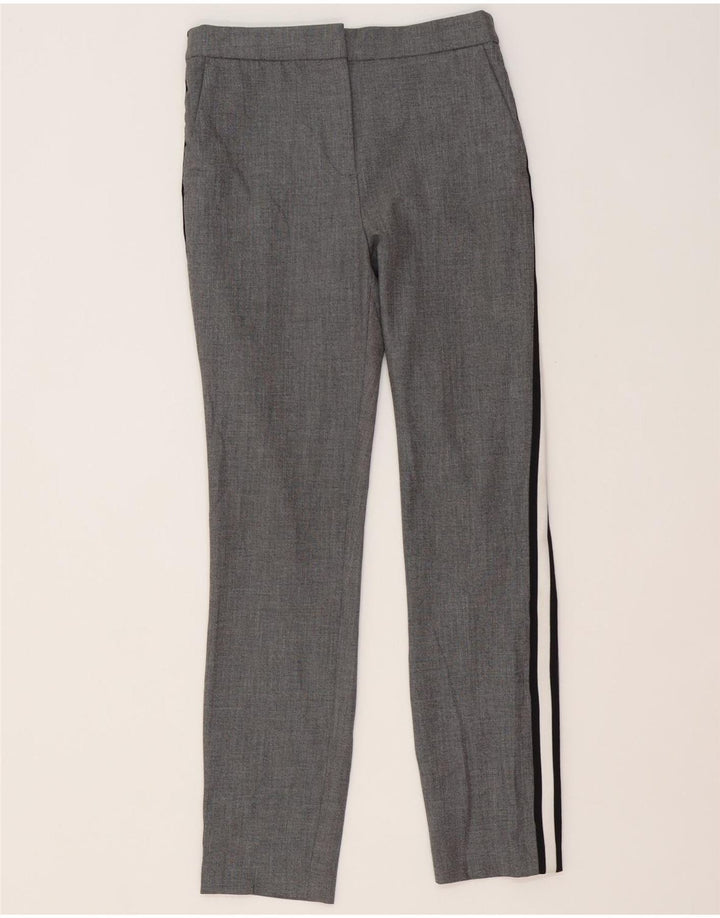Zara Γυναικείο Slim παντελόνι Chino Μικρό W26 L27 Γκρι ριγέ πολυεστέρα