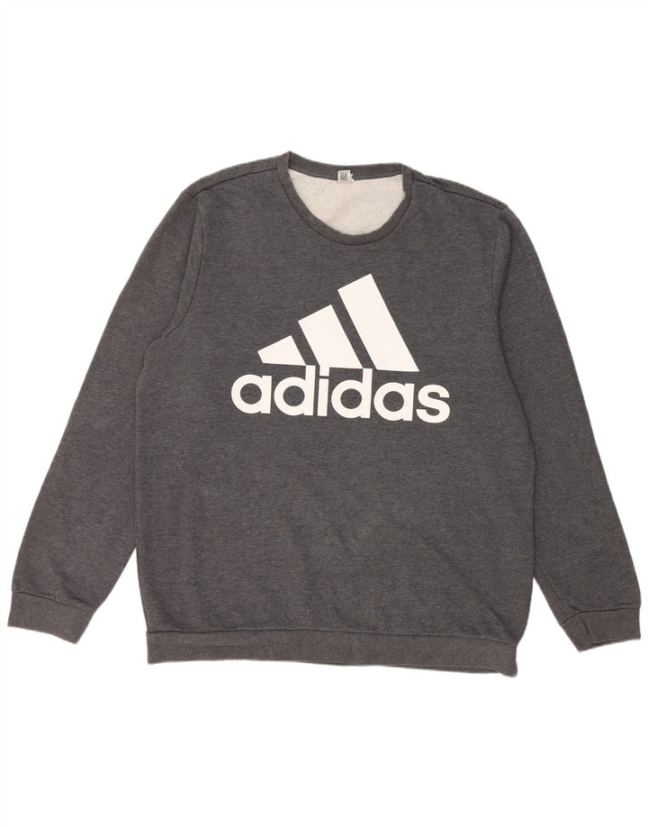 ADIDAS Mens Graphic Sweatshirt Jumper XL Grey