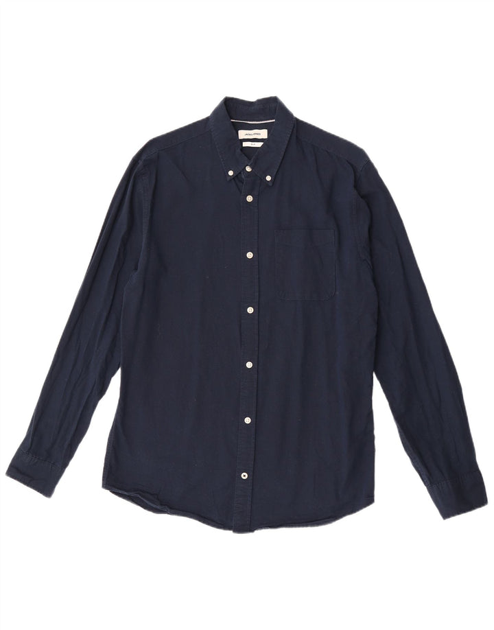Jack & Jones Ανδρικό πουκάμισο με λεπτή εφαρμογή, μεσαίο μπλε βαμβακερό