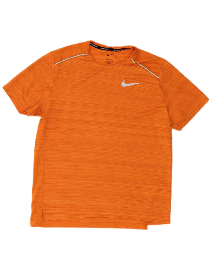 Ανδρικό μπλουζάκι NIKE Dri Fit Top μεγάλο πορτοκαλί με ρίγες πολυεστέρας