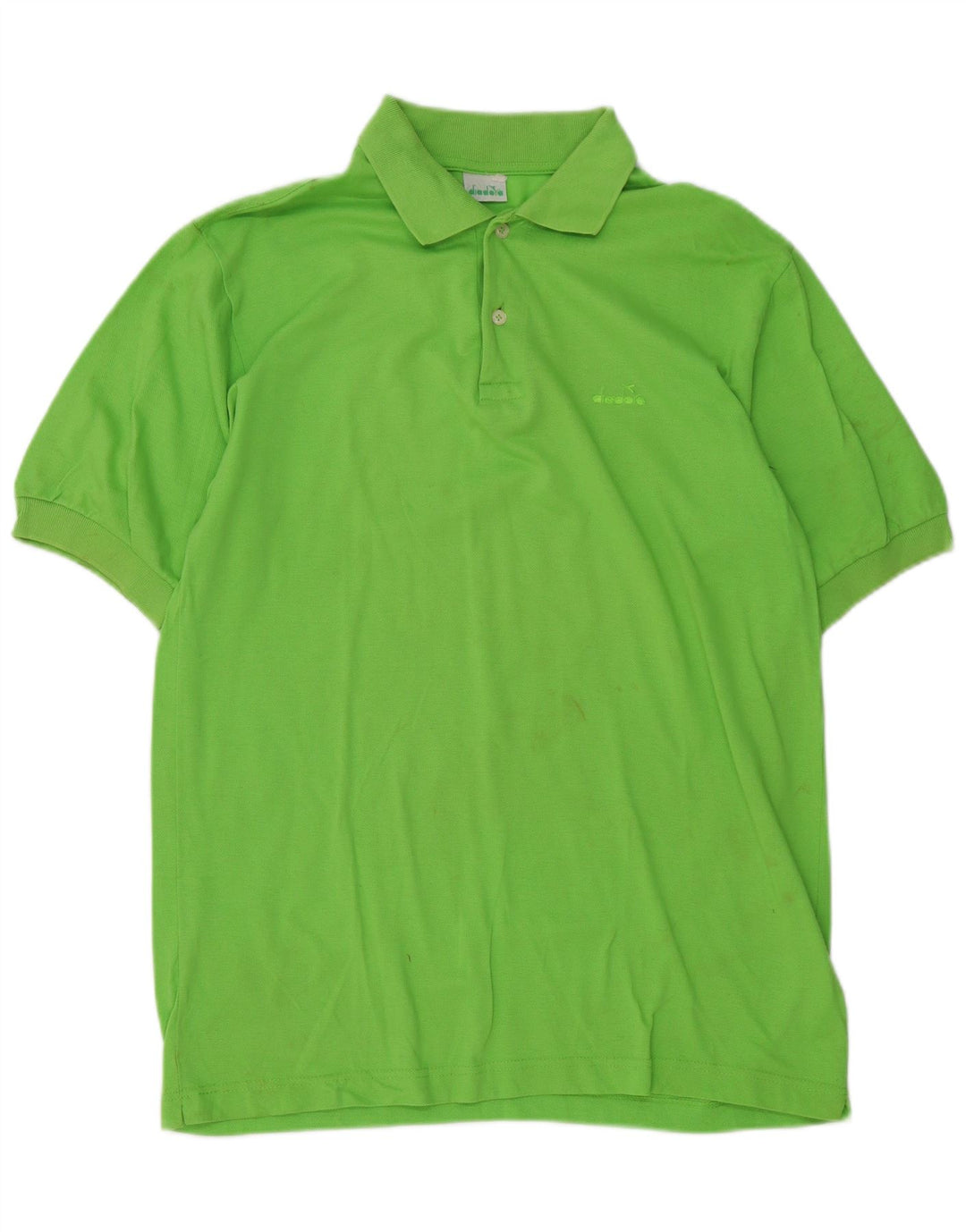 DIADORA Mens Polo Shirt Small Green Cotton