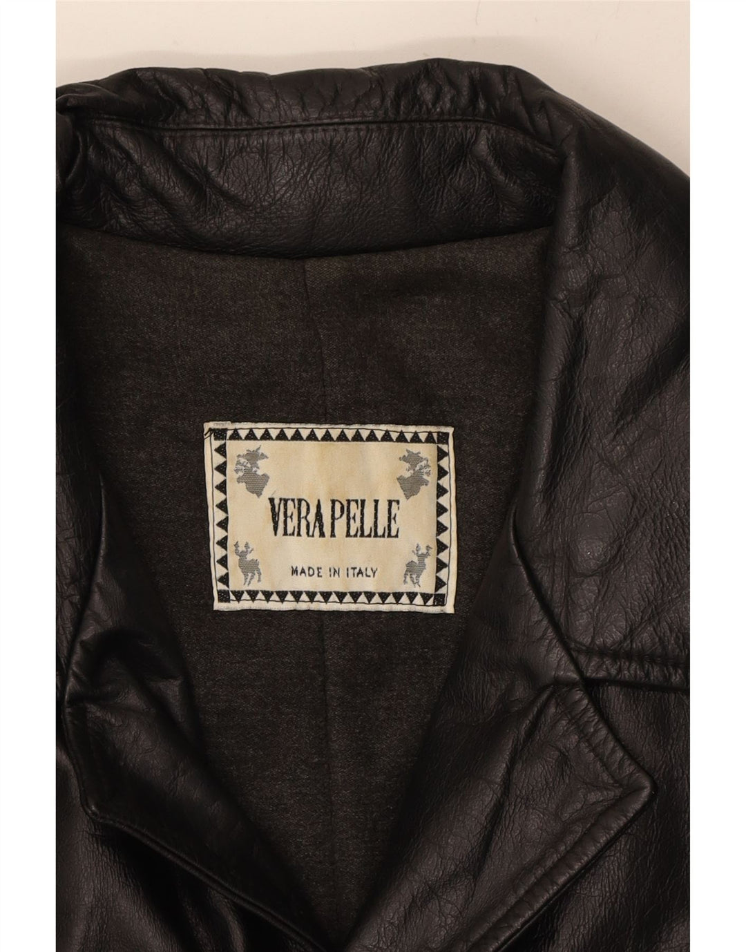 VINTAGE Mens Leather Coat UK 40 Large Black Leather Vintage Vintage and Second-Hand Vintage from Messina Hembry 