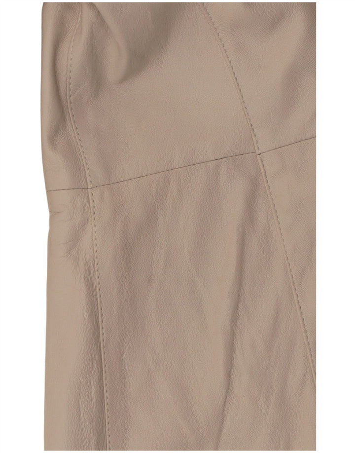 Vintage Γυναικείο Δερμάτινο Παλτό IT 42 Medium Off White Δέρμα