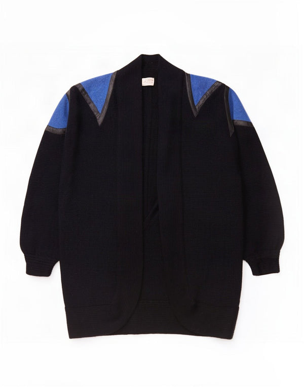 Vintage Γυναικείο Oversized Longline Cardigan πουλόβερ UK 14 Medium Black