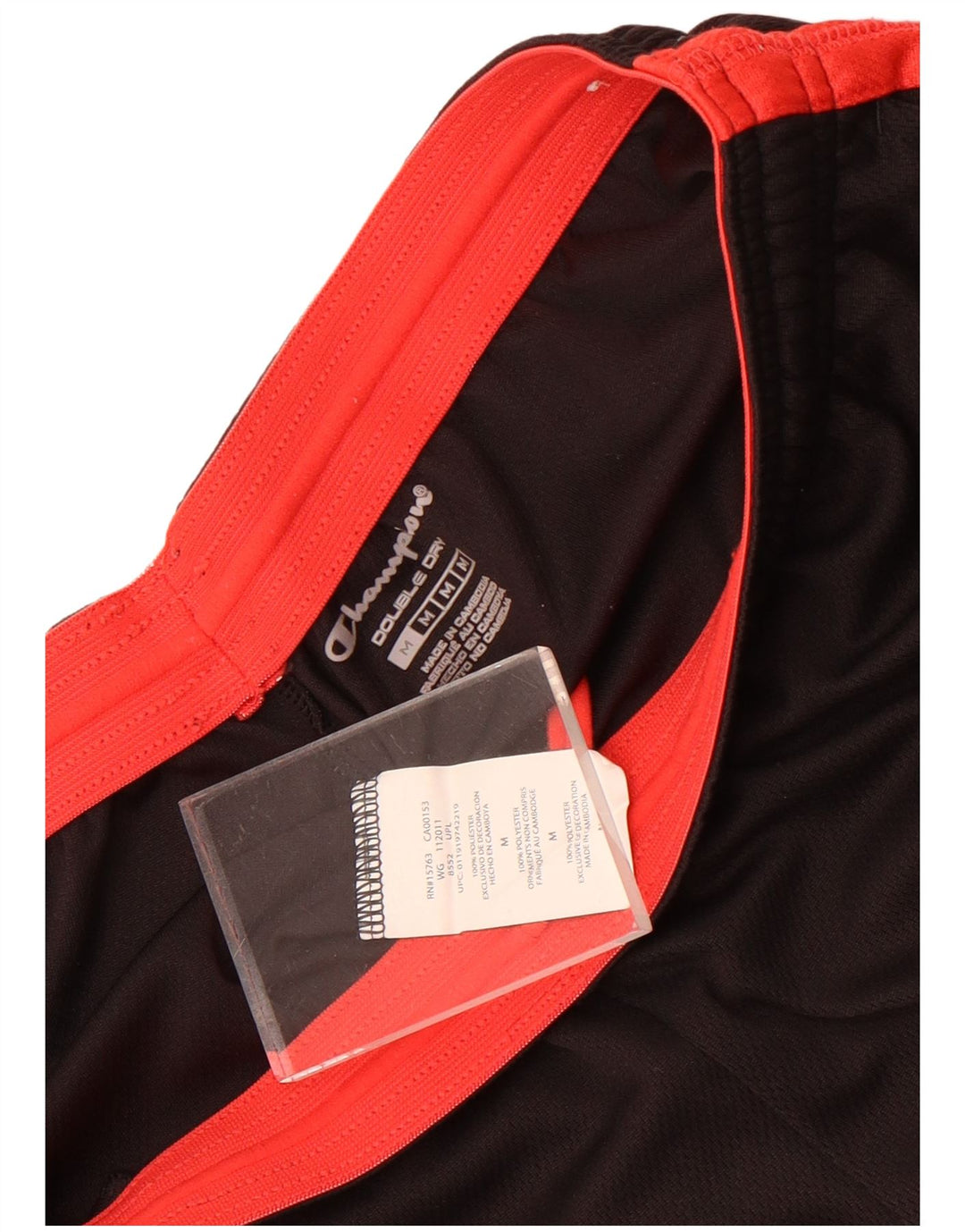 Champion Ανδρικό διπλό Dry αθλητικό σορτς μεσαίου μαύρου χρώματος πολυεστέρας