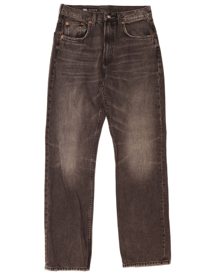 Zara Γυναικείο ίσιο τζιν EU 38 Small W29 L30 Γκρι βαμβακερό