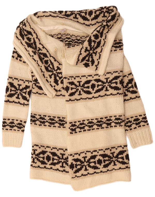 Parosh Γυναικεία Ζακέτα Longline UK 14 Medium Off White Fair Isle