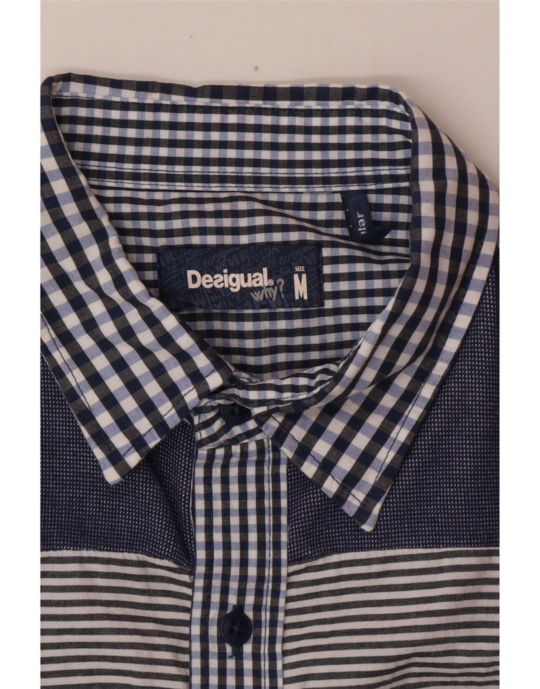 DESIGUAL Γυναικείο πουκάμισο UK 14 Medium Blue Gingham