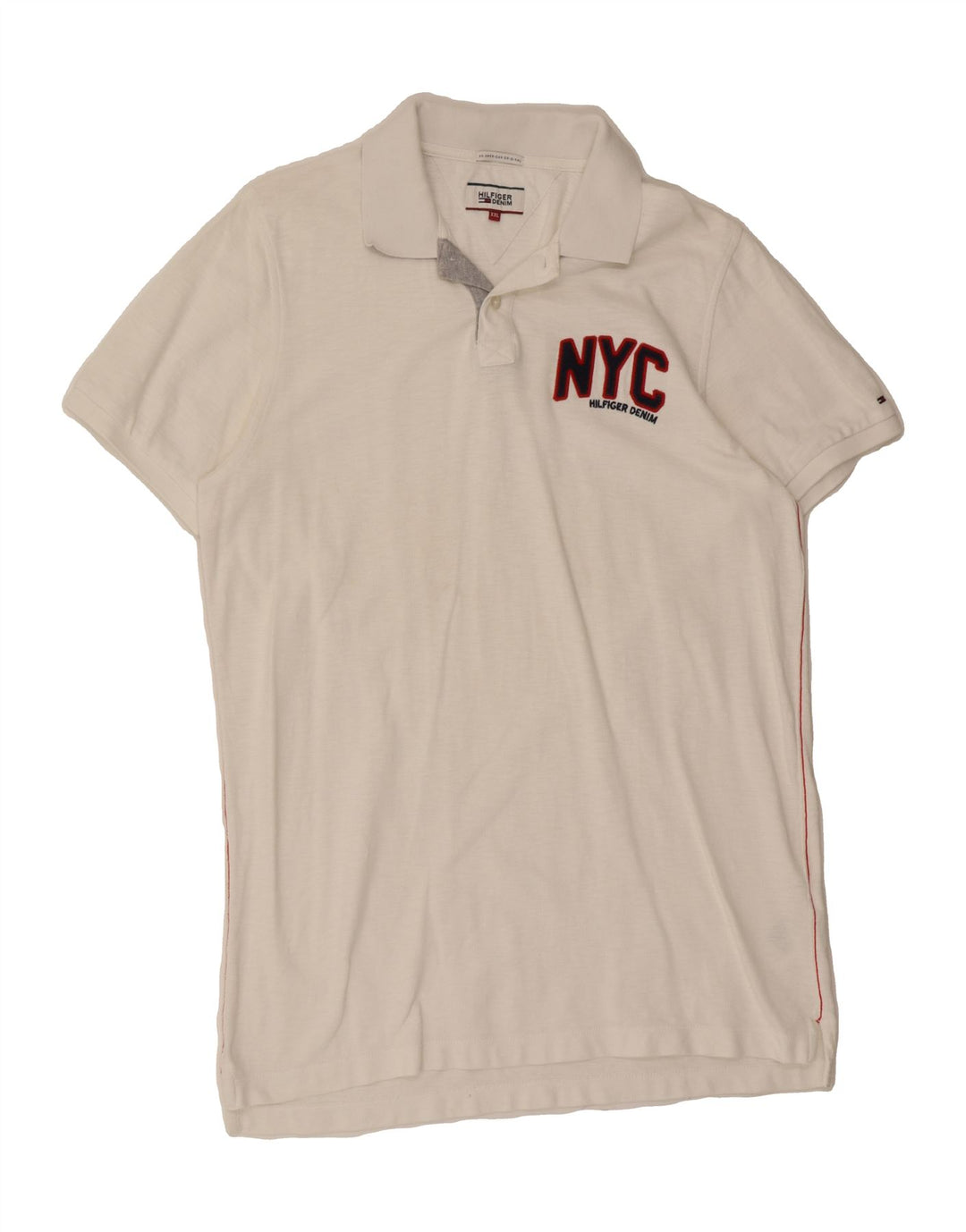TOMMY HILFIGER Mens Polo Shirt 2XL White Cotton Vintage Tommy Hilfiger and Second-Hand Tommy Hilfiger from Messina Hembry 