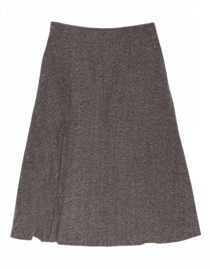 Zara Γυναικεία Φούστα Midi A-Line Μεγάλη W32 Γκρι Ψαροκόκκαλο