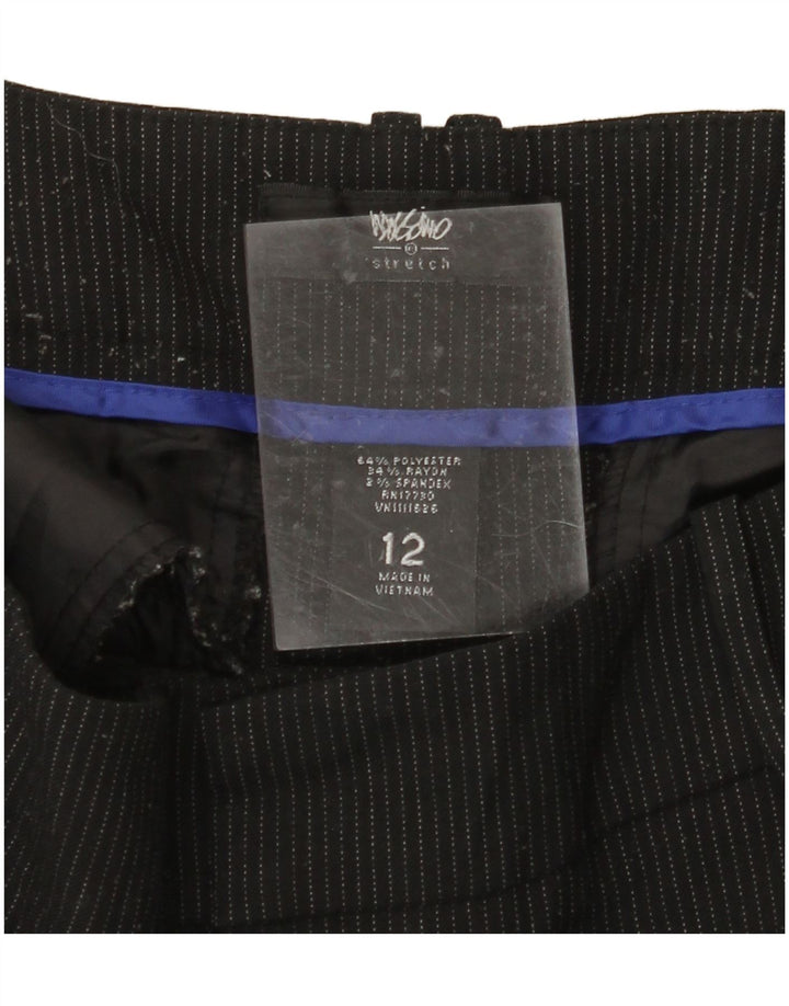 MOSSIMO Γυναικείο Bootcut Casual Παντελόνι US 12 Large W34 L31 Black Pinstripe