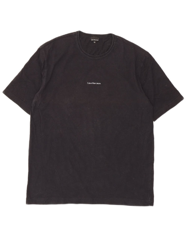 Calvin Klein Jeans Γυναικείο T-Shirt Top UK 18 XL μαύρο βαμβακερό