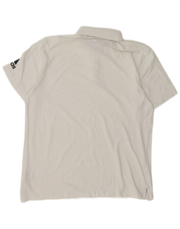 Ανδρικό πουκάμισο Adidas Polo μεγάλο λευκό βαμβακερό
