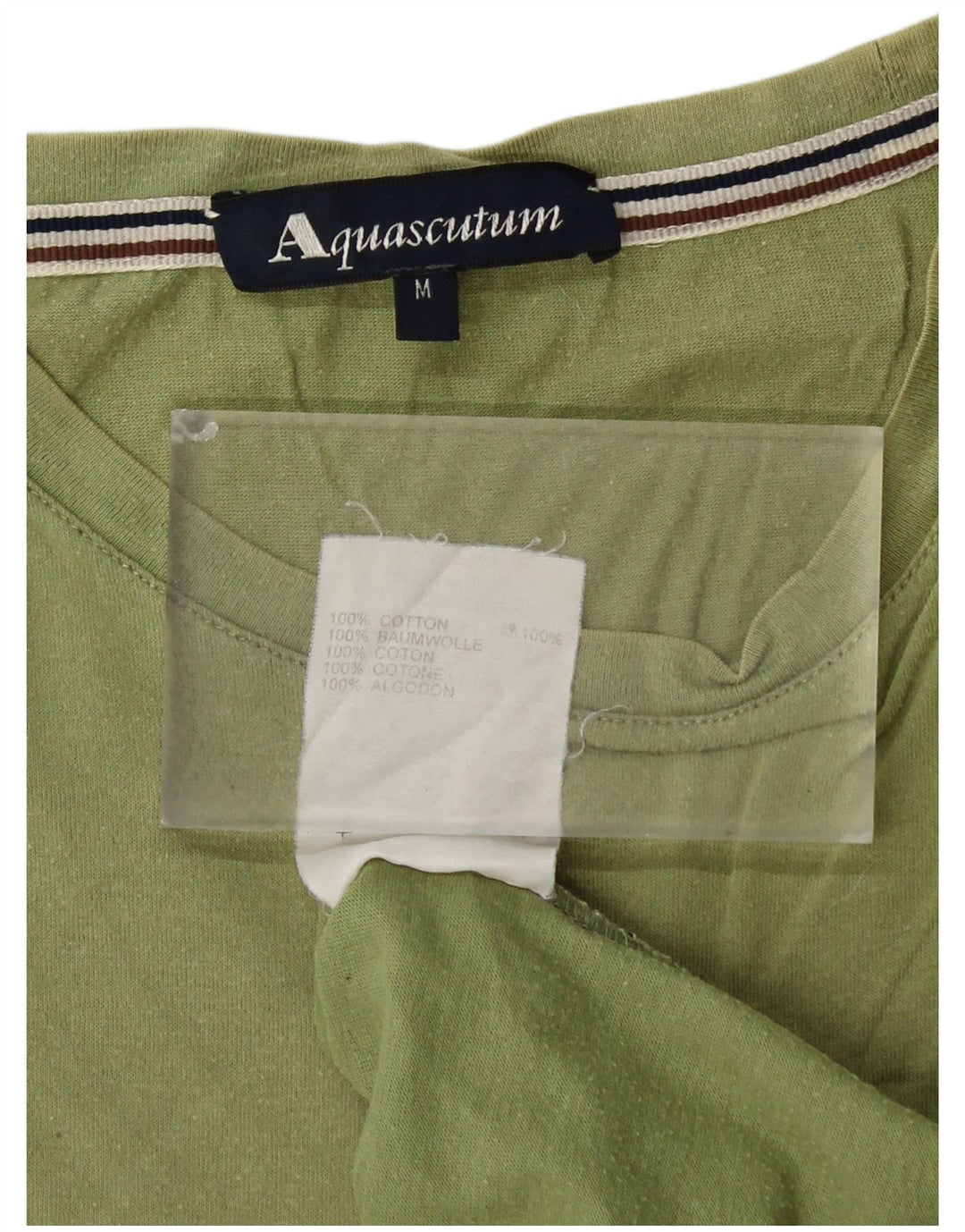 AQUASCUTUM Γυναικείο T-Shirt Top UK 14 Μεσαίο πράσινο βαμβακερό