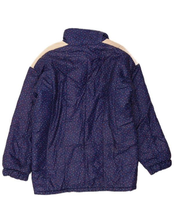 Vintage γυναικείο μπουφάν με επένδυση IT 48 XL Navy Blue Spotted