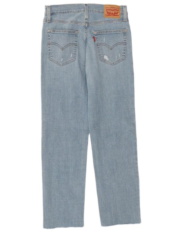 Levi's Womens 724 Distressed High Waist Cropped Jeans W28 L25 Blue Cotton