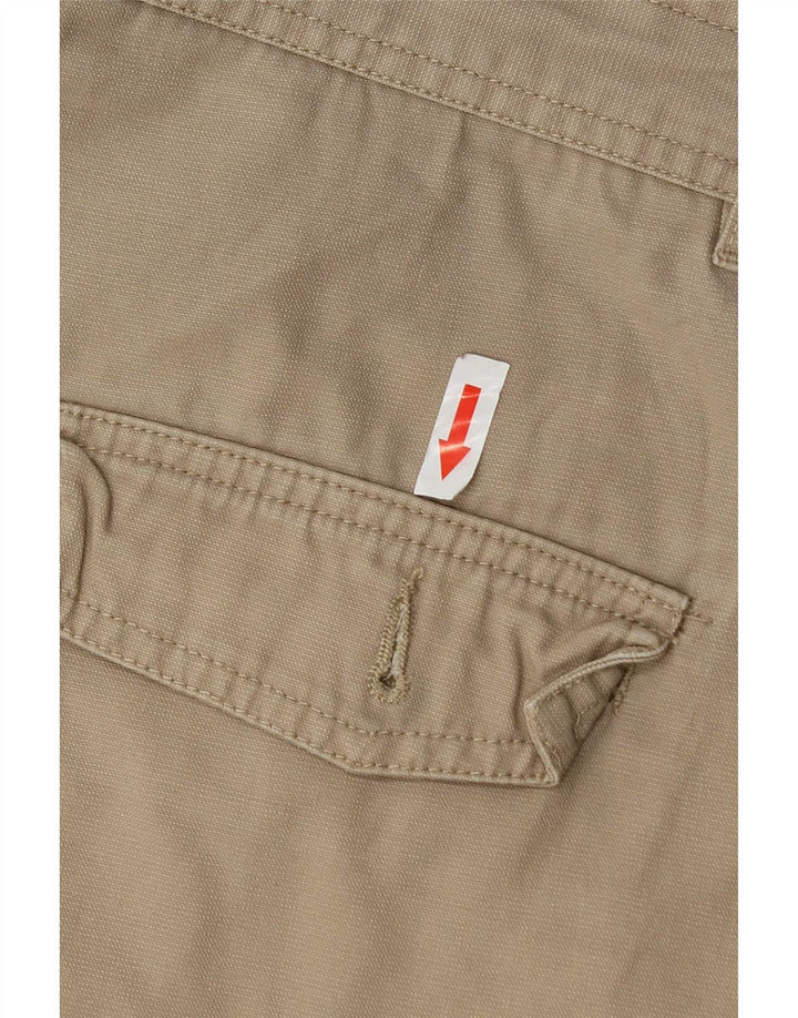 Zara Ανδρικό Σορτς Cargo EU 42 Μεγάλο W32 Μπεζ βαμβακερό