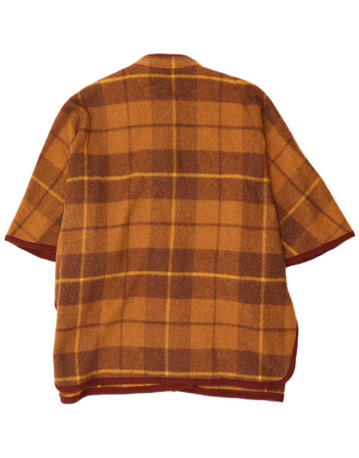 Vintage Γυναικείο Loose Fit Παλτό Poncho One Size Καφέ Καρό