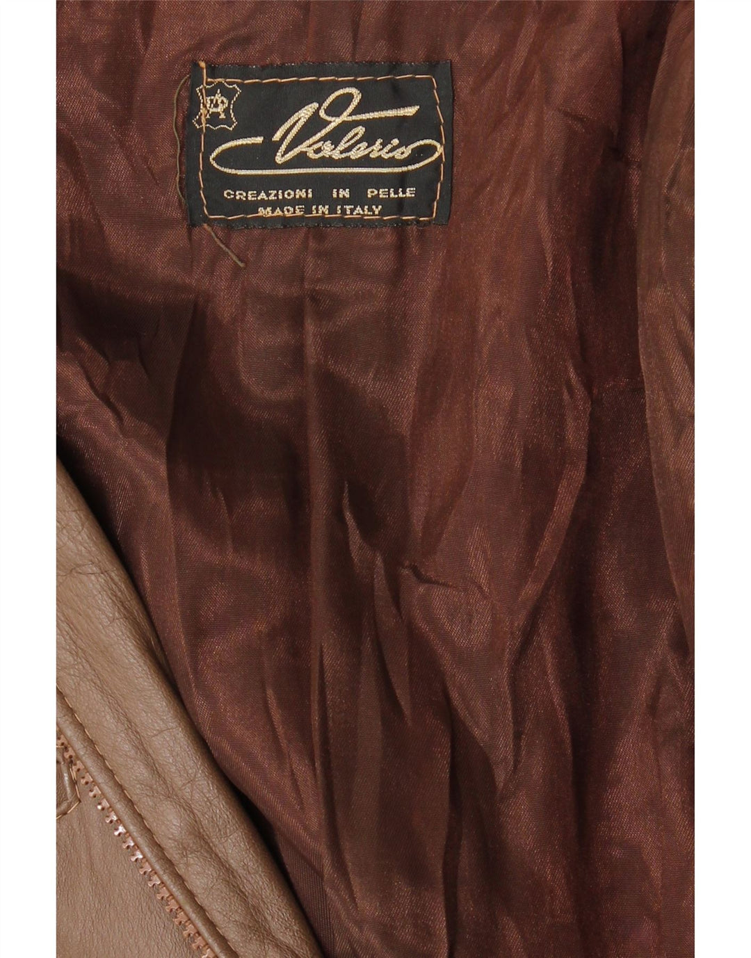 Vintage Γυναικείο Δερμάτινο Παλτό UK 14 Δερμάτινο Μεσαίο Καφέ
