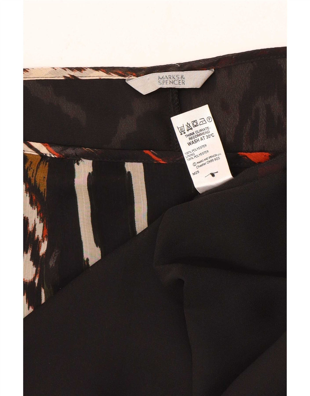 Marks & Spencer Γυναικεία Midi Φούστα UK 18 XL W38 Μαύρη Ikat Polyester