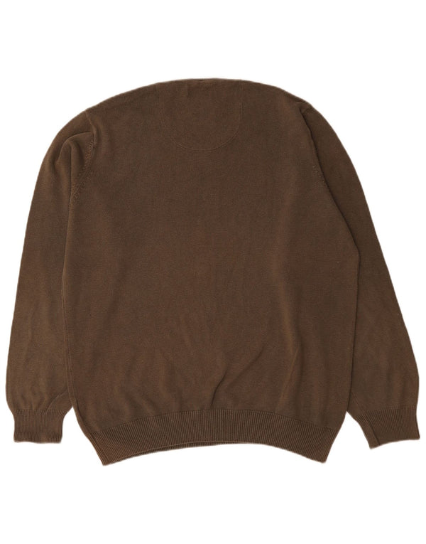 Ανδρικό πουλόβερ Marks & Spencer Blue Harbor Crew Neck Jumper Μεγάλο Καφέ