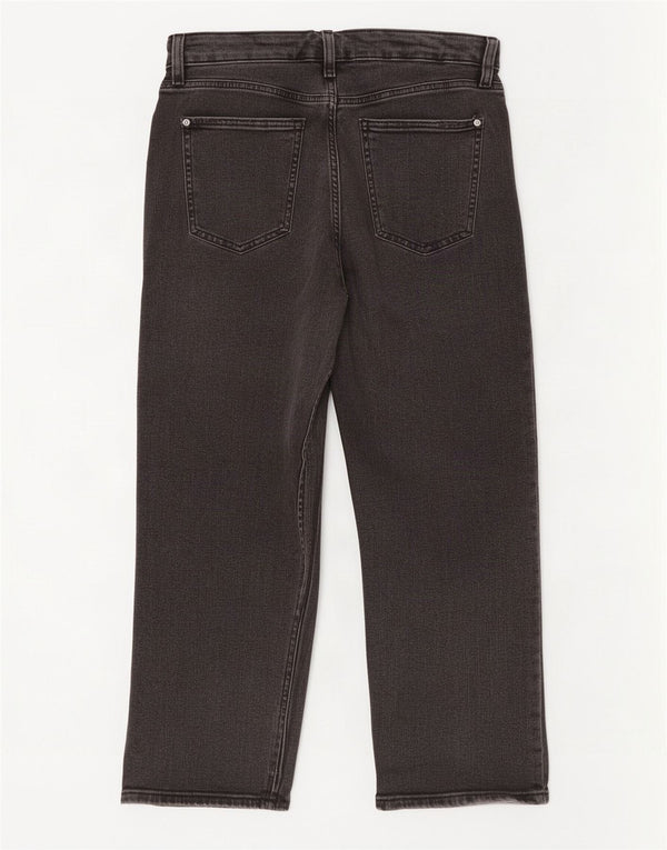 Marks & Spencer Γυναικεία Cropped Jeans UK 12 Medium W32 L25 Black Cotton