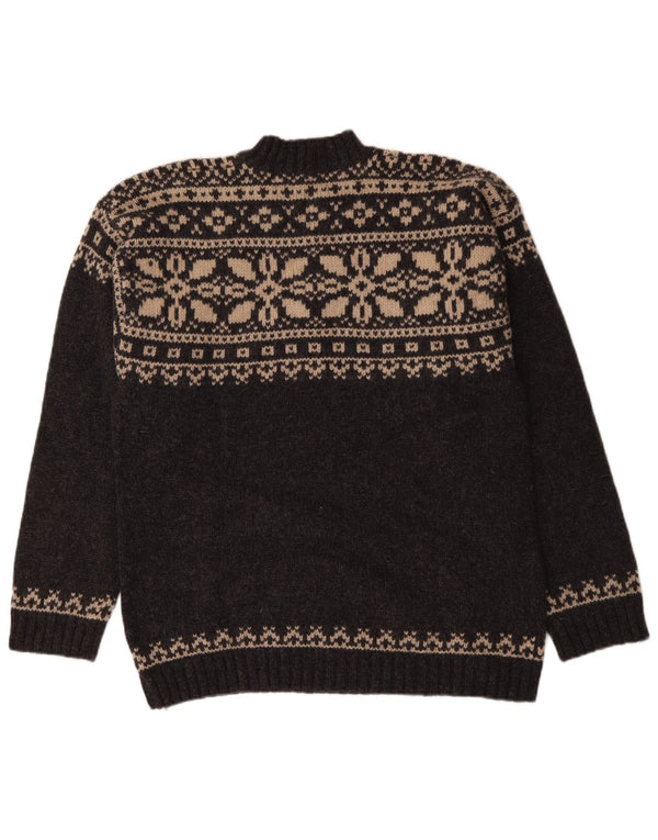 Ανδρικό πουλόβερ με λαιμόκοψη Cottonfield XL Γκρι μαλλί Fair Isle