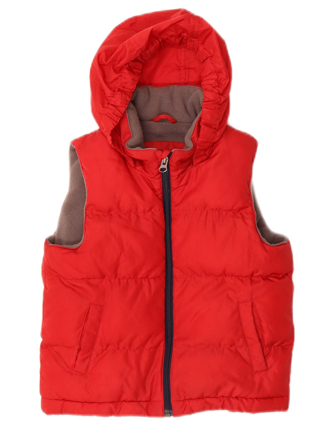 TIMBERLAND Boys Graphic Hooded Gilet Gilet 2-3 Years Red Polyester