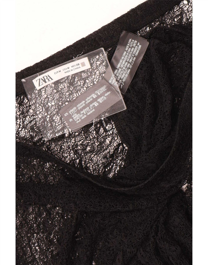 Zara Γυναικεία Δαντέλα Maxi Φούστα Μεσαία W28 Μαύρη Πολυαμίδη