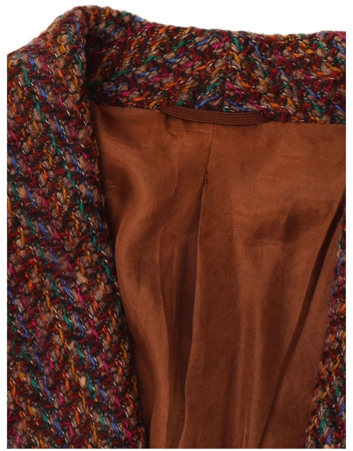 Vintage Γυναικείο Σακάκι Μπλέιζερ UK 14 Μεσαίο Πολύχρωμο Ψαροκόκκαλο