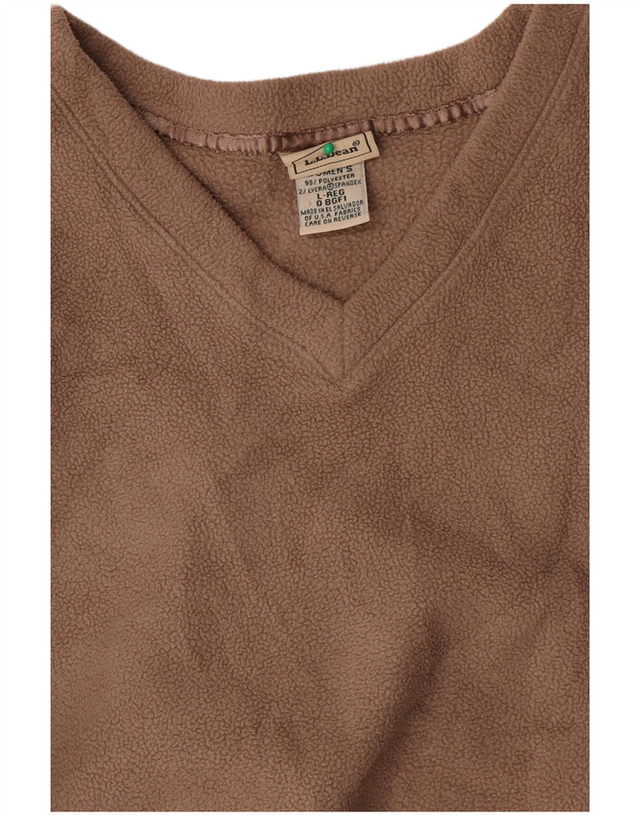 L.L.Bean Γυναικείο Fleece Jumper UK 16 Large Beige Polyester