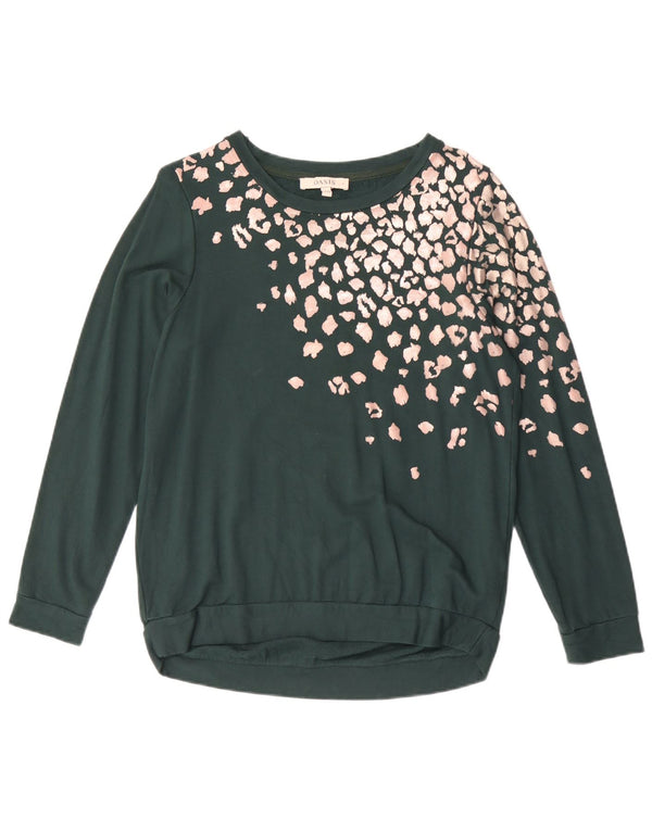 Γυναικείο φούτερ Oasis Oversized Jumper UK 10 Small Green Animal Print