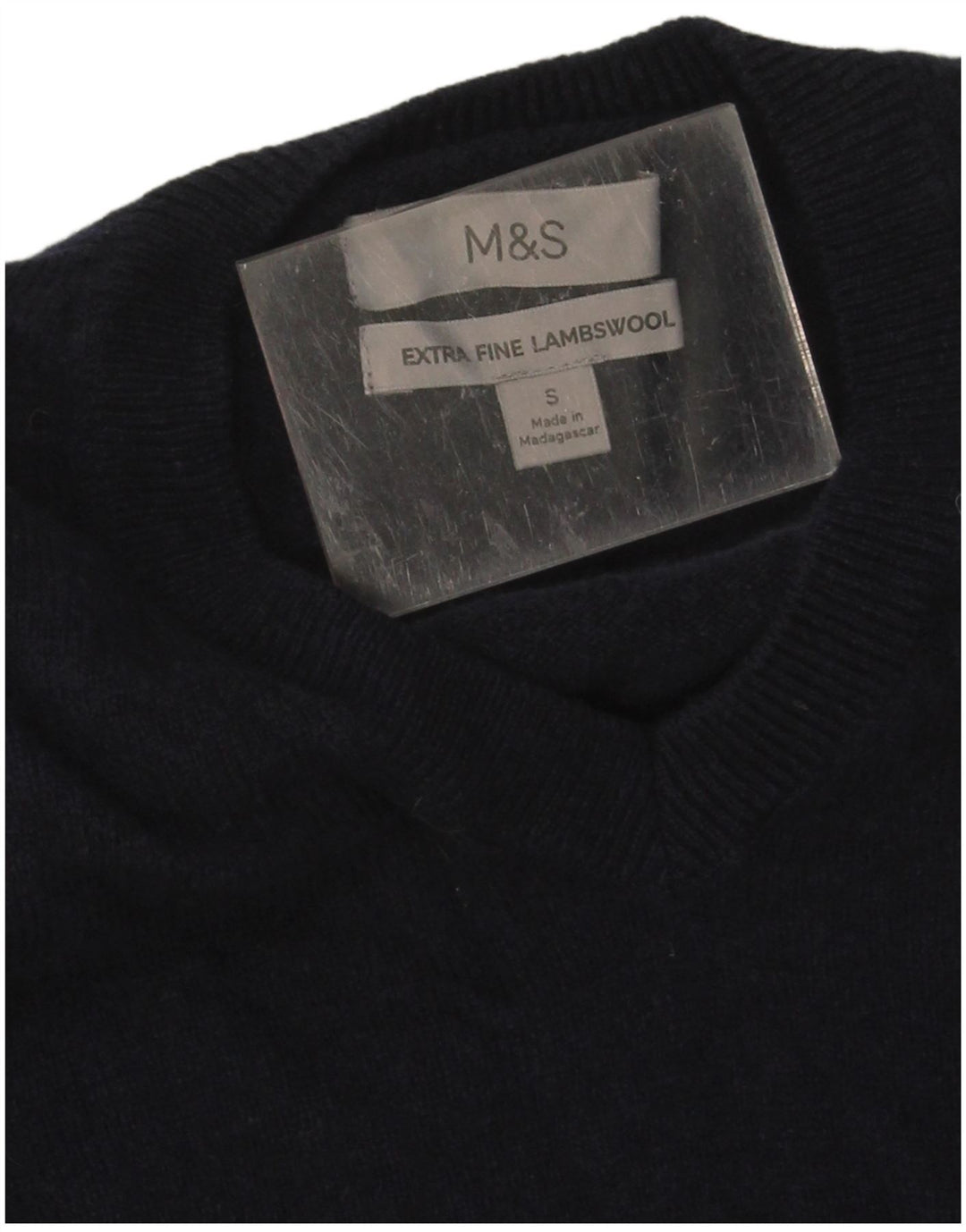 Marks & Spencer Ανδρικό πουλόβερ με λαιμόκοψη με V λαιμόκοψη Μικρό Μαλλί Navy Blue