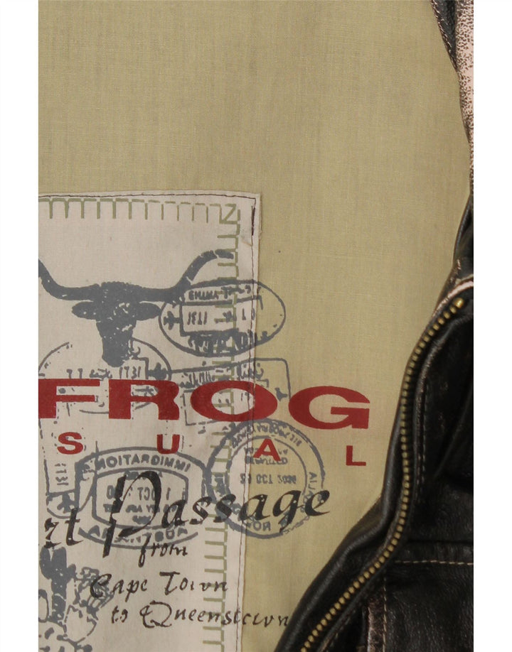 Le Frog Γυναικείο Στρατιωτικό Δερμάτινο Μπουφάν IT 52 2XL Μαύρο